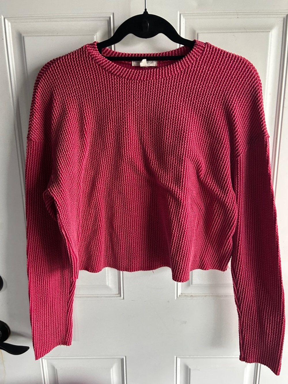 Cropped long sleeve- red